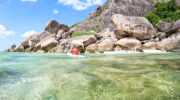 Surfski La Digue, Kajak, Paddeln, Seychellen